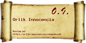 Orlik Innocencia névjegykártya